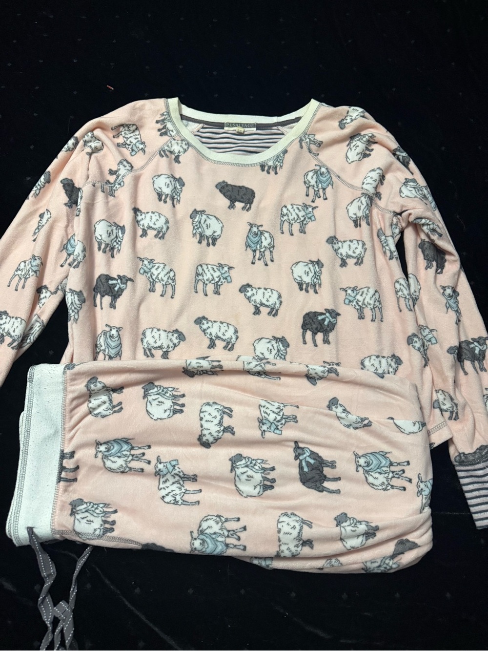 P.J. Salvage Pink Sheep-Print Kids Pajama Set